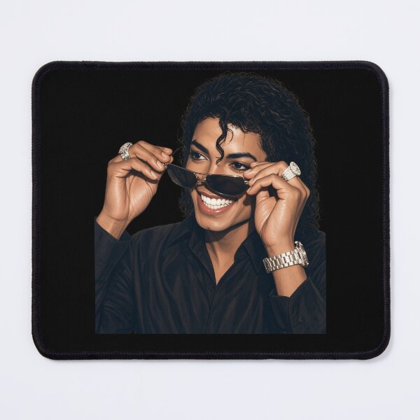 Item preview, Michael Jackson Portrait Smiling Sunglasses Gold Jewelry Black Shirt designed and sold by choudane.
