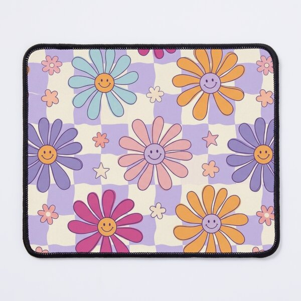 Item preview, Retro Daisy Checkerboard Floral Pattern designed and sold by NatArtSA.