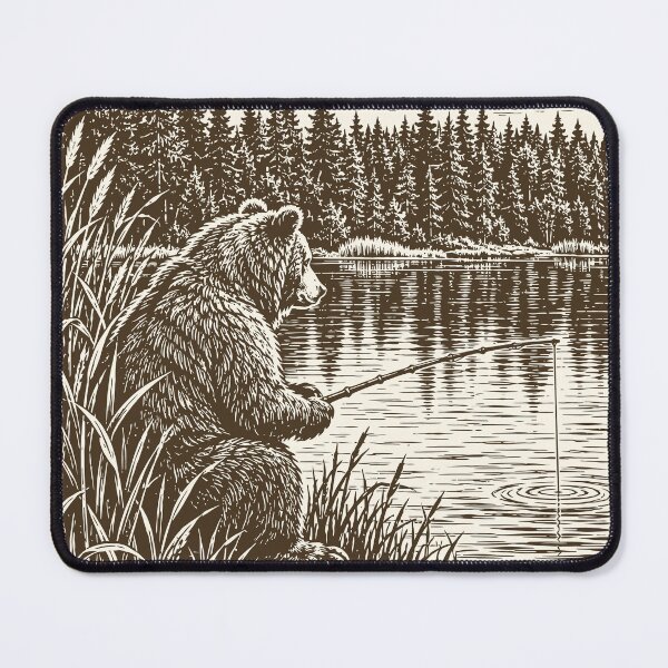 Item preview, Bear Fishing Vintage Wildlife Animal Cottagecore designed and sold by Y-Vibes.