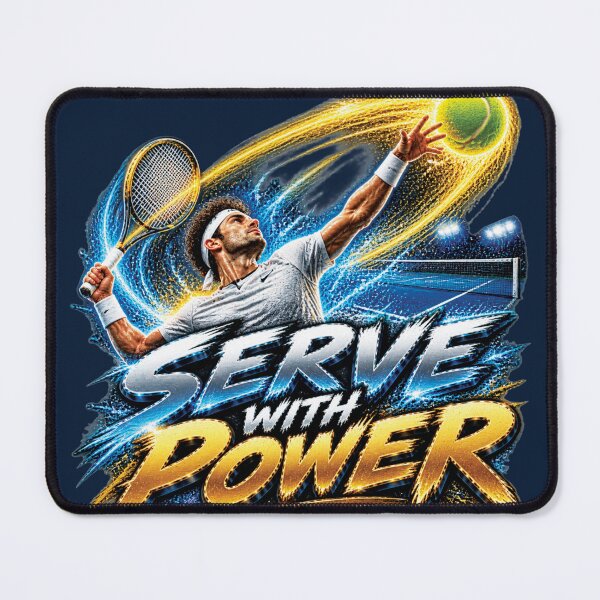 Item preview, Serve With Power | Tennis Motivation Sports Design designed and sold by M. Mamdouh Artworks.