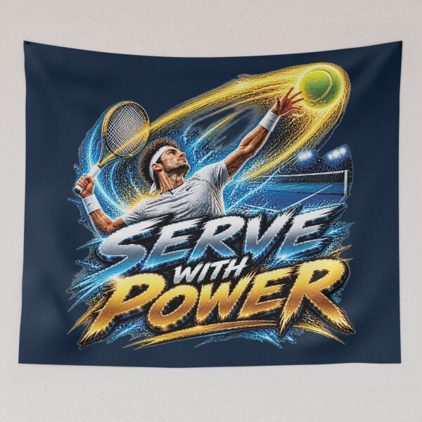 Item preview, Serve With Power | Tennis Motivation Sports Design designed and sold by M. Mamdouh Artworks.