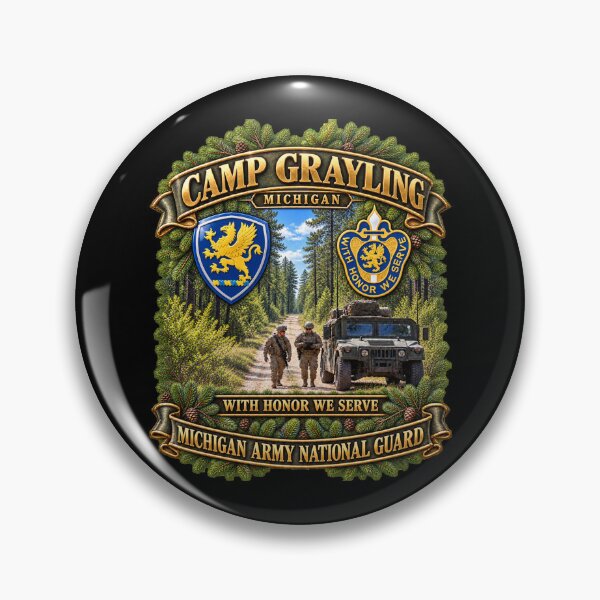 Item preview, Camp Grayling, MI - We Honor, We Serve - MIARNG - SSI- DUI - 3D - Enhanced designed and sold by Military Insignia Products.