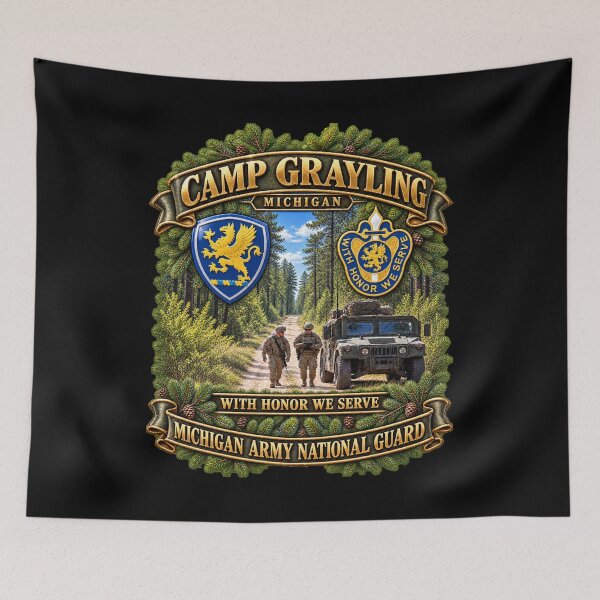 Item preview, Camp Grayling, MI - We Honor, We Serve - MIARNG - SSI- DUI - 3D - Enhanced designed and sold by Military Insignia Products.