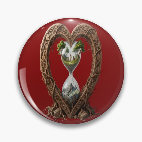 Item preview, Nature Hourglass Heart - Surreal Landscape Art designed and sold by Breezes-of-Ida.