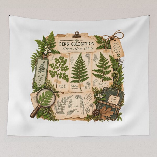 Item preview, Vintage Pressed Fern Collection Herbarium Botanical Study designed and sold by FindYouByZ.