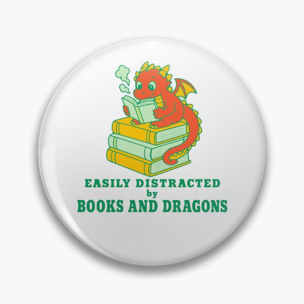 Item preview, Easily distracted by books and dragons - funny fantasy reader designed and sold by GagShots.