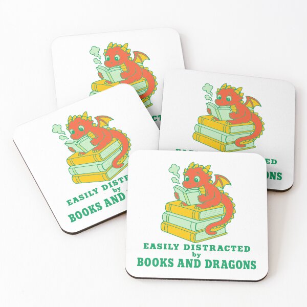 Item preview, Easily distracted by books and dragons - funny fantasy reader designed and sold by GagShots.