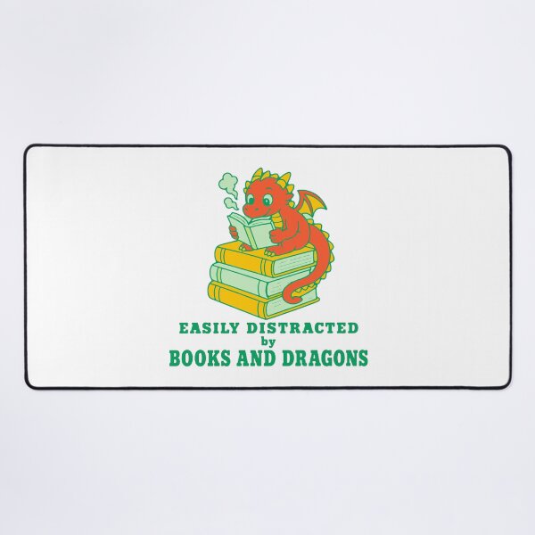Item preview, Easily distracted by books and dragons - funny fantasy reader designed and sold by GagShots.