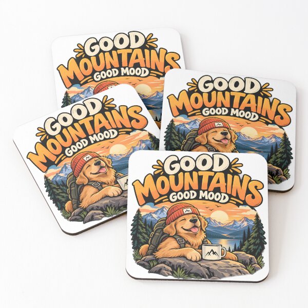 Item preview, Good Mountains Good Mood – Hiking Dog Adventure Design designed and sold by EcomGenius.