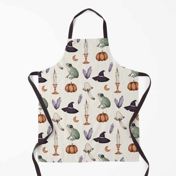 Item preview, Cozy Autumn Witch Pattern (Mushrooms, pumpkins, witches hat, candles and toads) designed and sold by By_Lisart.