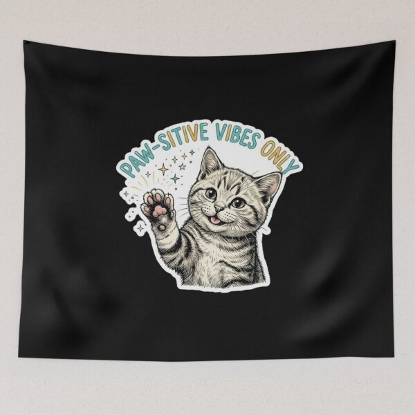 Item preview, Paw-Sitive Vibes Only Cat designed and sold by PrintforDesign.