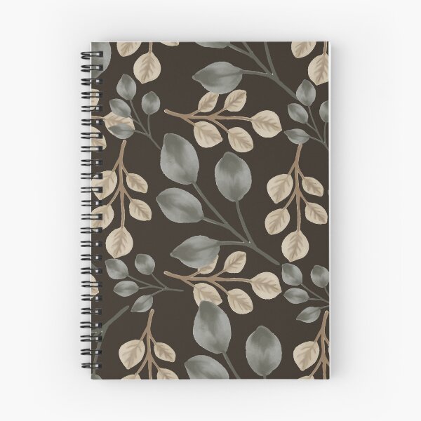 Item preview, Eucalyptus Leaves Dark Charcoal Brown Seamless Pattern Art  designed and sold by ​Jyoti Digital Artist.
