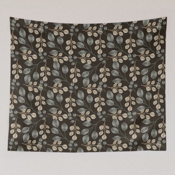 Item preview, Eucalyptus Leaves Dark Charcoal Brown Seamless Pattern Art  designed and sold by ​Jyoti Digital Artist.