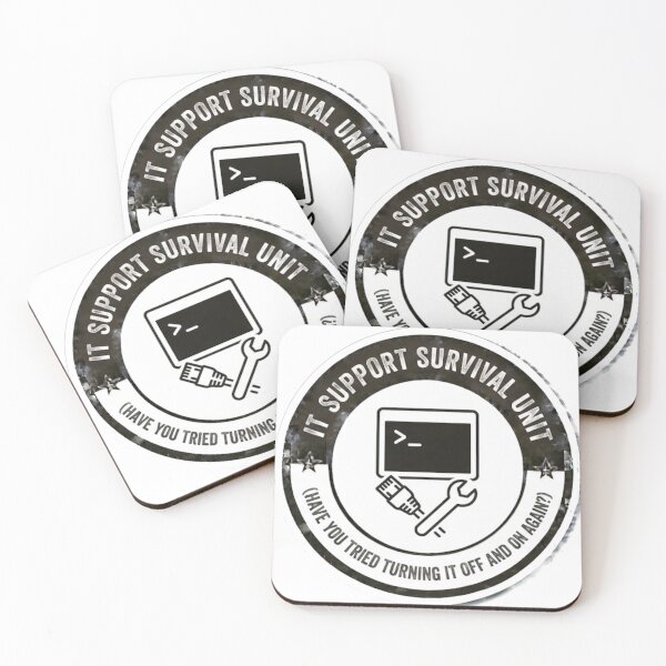 Item preview, IT Support Survival Unit - Have You Tried Turning It Off And On Again Funny Tech Sticker designed and sold by IbericoStudio.