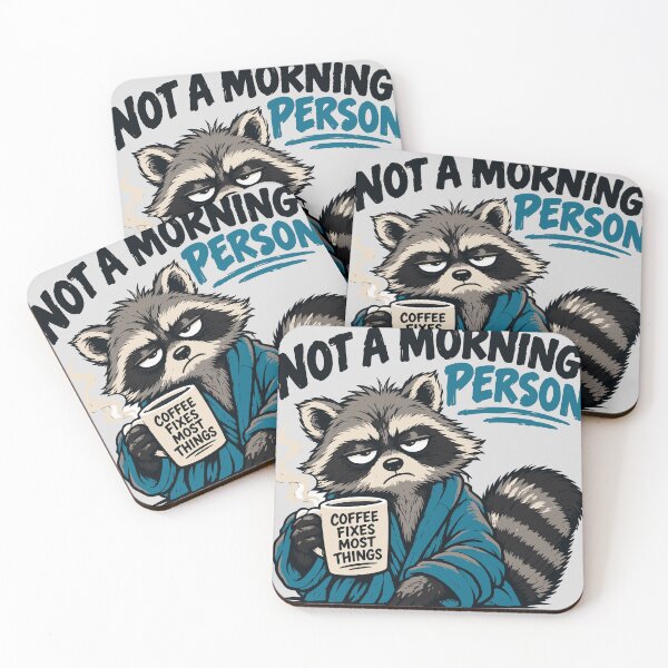 Item preview, Not a Morning Person or Raccoon - Need Coffee designed and sold by luckysolo.