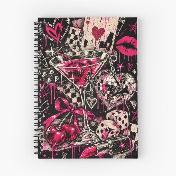 Item preview, After Hours – Pink Grunge Martini & Disco Heart Collage designed and sold by MetaModel Editions.