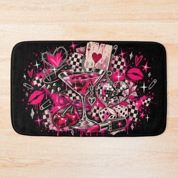 Item preview, After Hours – Pink Grunge Martini & Disco Heart Collage designed and sold by MetaModel Editions.