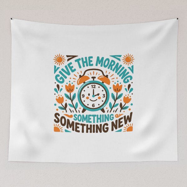 Item preview, Folk Art Cute Smiling Alarm Clock Floral Retro Illustration designed and sold by SHOP-Corner.