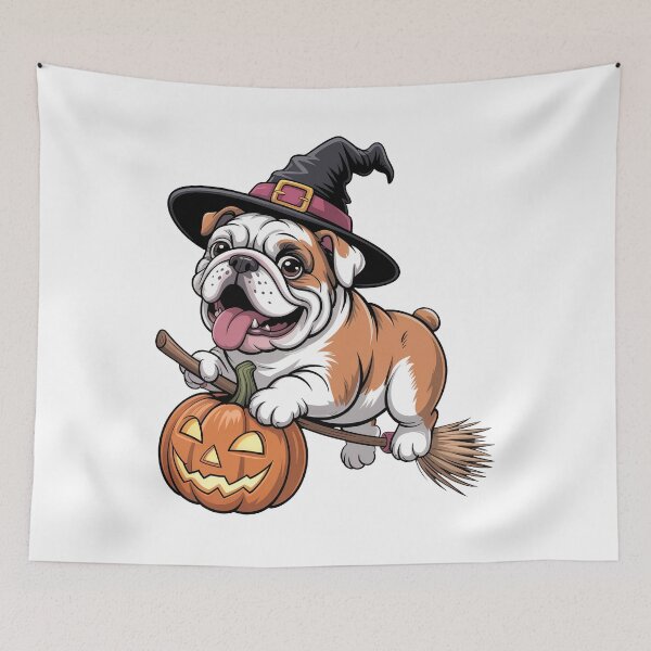 Item preview, Halloween Witch Bulldog Pumpkin Spooky Dog Design designed and sold by limanol.