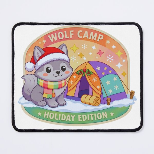 Item preview, Wolf Camp Holiday Edition Pastel Outdoor Adventure Badge designed and sold by GabeMountainArt.