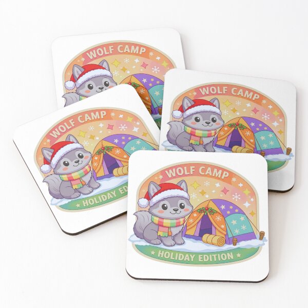 Item preview, Wolf Camp Holiday Edition Pastel Outdoor Adventure Badge designed and sold by GabeMountainArt.