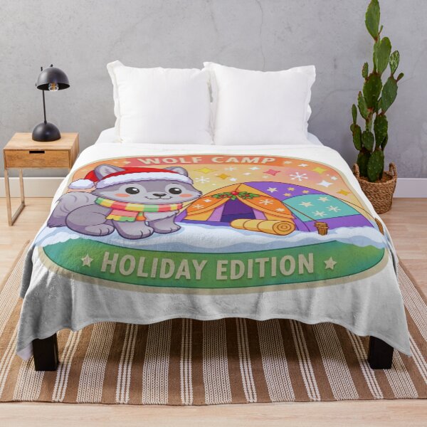 Item preview, Wolf Camp Holiday Edition Pastel Outdoor Adventure Badge designed and sold by GabeMountainArt.