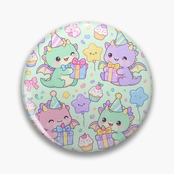 Item preview, Kawaii Birthday Baby Dragon Pattern designed and sold by Soft Berry Studio.