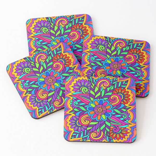 Item preview, Neon Psychedelic Daisy Floral Pattern designed and sold by NatArtSA.