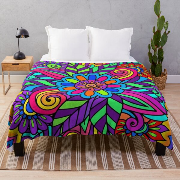Item preview, Neon Psychedelic Daisy Floral Pattern designed and sold by NatArtSA.
