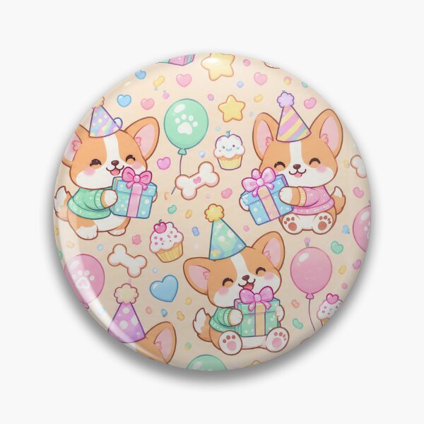 Item preview, Kawaii Birthday Baby Corgi Pattern designed and sold by Soft Berry Studio.