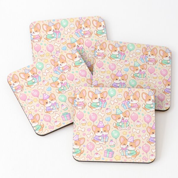 Item preview, Kawaii Birthday Baby Corgi Pattern designed and sold by Soft Berry Studio.