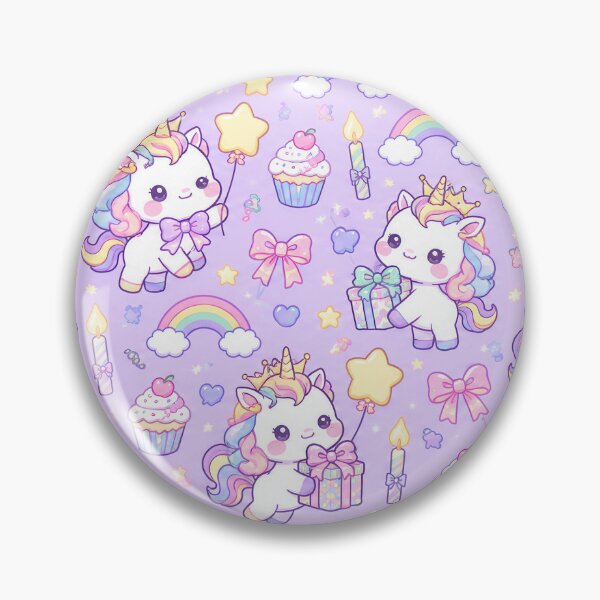 Item preview, Kawaii Birthday Baby Unicorn Pattern designed and sold by Soft Berry Studio.