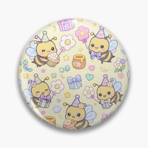 Item preview, Kawaii Birthday Baby Bee Pattern designed and sold by Soft Berry Studio.