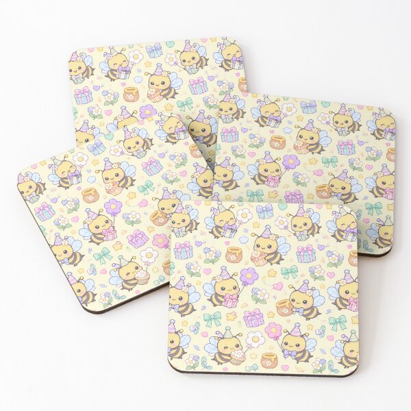 Item preview, Kawaii Birthday Baby Bee Pattern designed and sold by Soft Berry Studio.