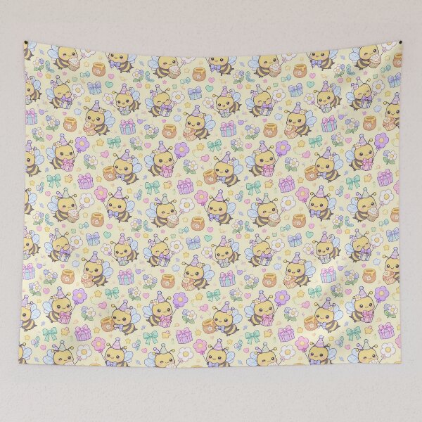 Item preview, Kawaii Birthday Baby Bee Pattern designed and sold by Soft Berry Studio.