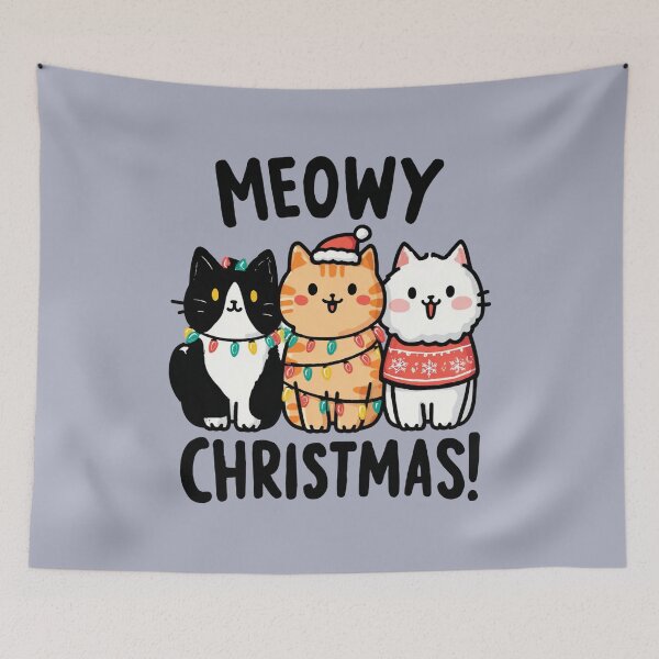 Item preview, Meowy Christmas! Cute Cats and Festive Lights designed and sold by MythicMood.
