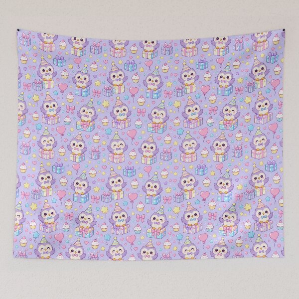 Item preview, Kawaii Birthday Baby Owl Pattern designed and sold by Soft Berry Studio.