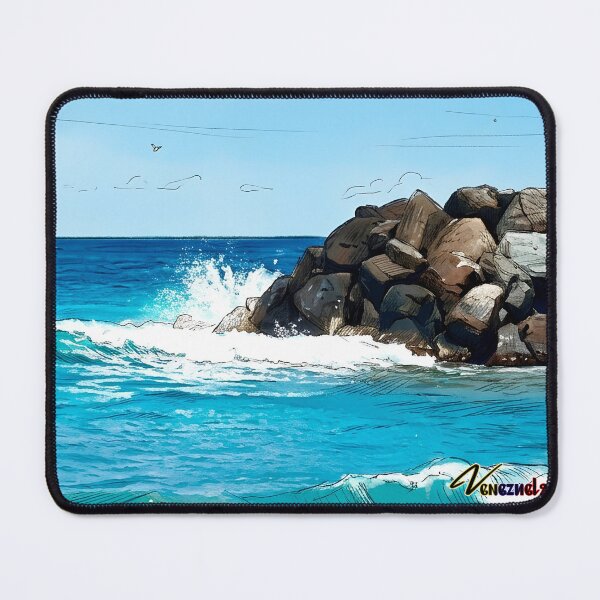 Item preview, Waves of My Land - Breakwater, Caribbean Sea and Coastal Calm designed and sold by keythxctrs.