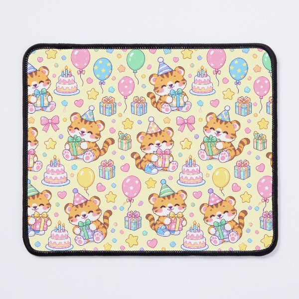 Item preview, Kawaii Birthday Baby Tiger Pattern designed and sold by Soft Berry Studio.
