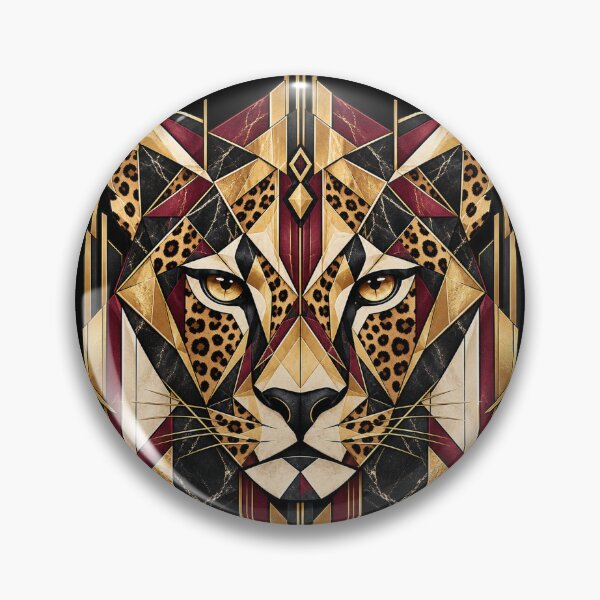 Item preview, Regal Instinct – Gilded Neo Deco Leopard Portrait designed and sold by Anyshca.