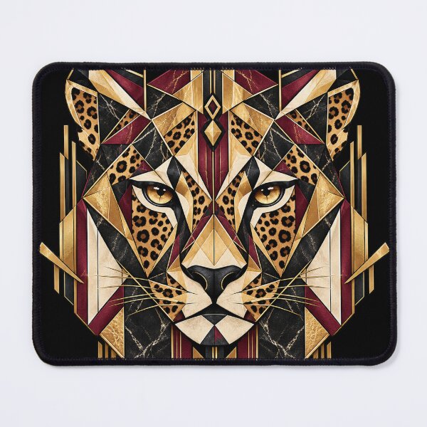 Item preview, Regal Instinct – Gilded Neo Deco Leopard Portrait designed and sold by Anyshca.