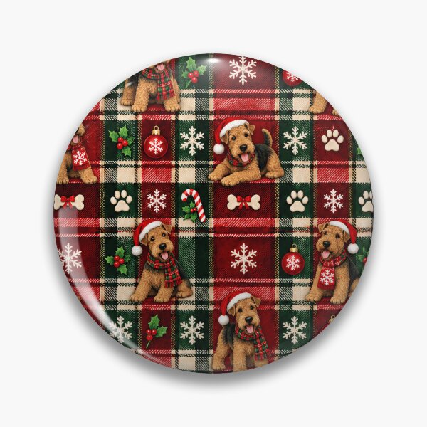 Item preview, Airedale Terrier Christmas Plaid Dog Merry Xmas designed and sold by rafaeltto.