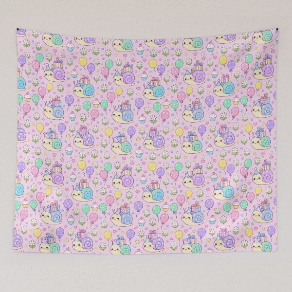 Item preview, Kawaii Birthday Baby Snail Pattern designed and sold by Soft Berry Studio.