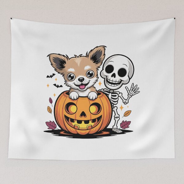 Item preview, Cute Puppy Skeleton Halloween Pumpkin Design designed and sold by limanol.