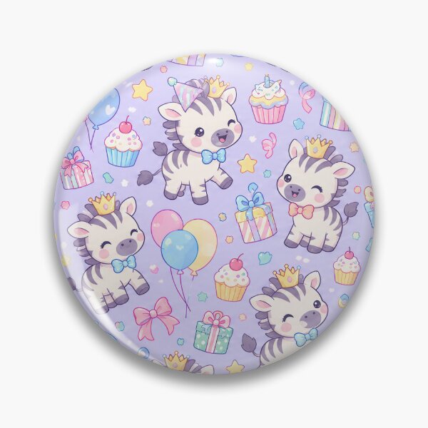 Item preview, Kawaii Birthday Baby Zebra Pattern designed and sold by Soft Berry Studio.