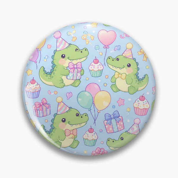 Item preview, Kawaii Birthday Baby Crocodile Pattern designed and sold by Soft Berry Studio.