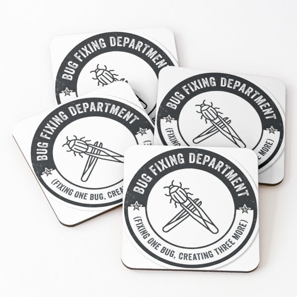 Item preview, Bug Fixing Department - Fixing One Bug Creating Three More Funny Programmer Sticker designed and sold by IbericoStudio.