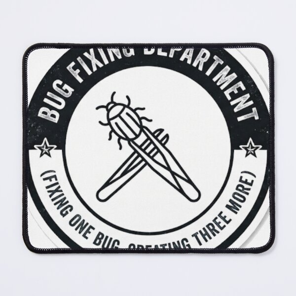 Item preview, Bug Fixing Department - Fixing One Bug Creating Three More Funny Programmer Sticker designed and sold by IbericoStudio.