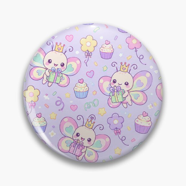 Item preview, Kawaii Birthday Baby Butterfly Pastel Pattern designed and sold by Soft Berry Studio.