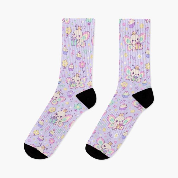 Aperçu de l'œuvre Motif papillon pastel Kawaii pour un anniversaire de bébé créée et vendue par Soft Berry Studio.